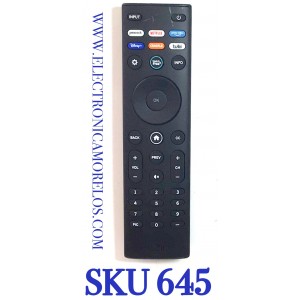 CONTROL REMOTO PARA SMART TV VIZIO / NUMERO DE PARTE XRT140 / XRT140V3L / XRT140V3L12109 / MODELO D43F-J04